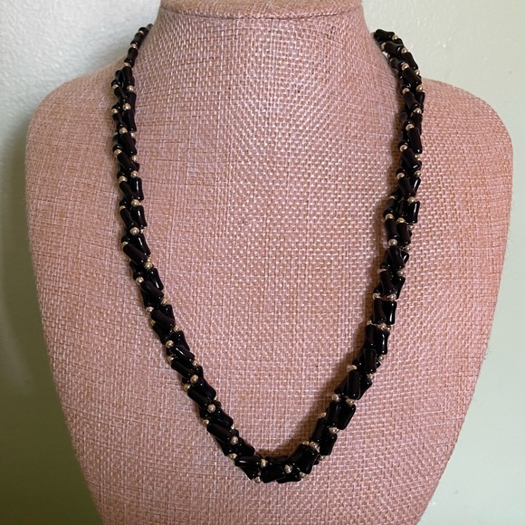 Elegant Black and Gold Women's Necklace - Picture 1 of 5